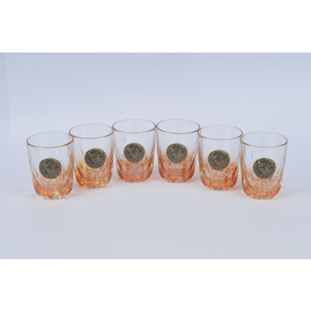 GOLDEN FOX SZKLANKI DO WHISKY AMBER FIRE  DEER GOLD - 6 SZT
