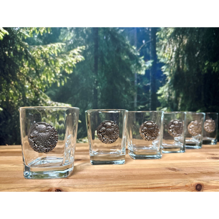 GOLDEN FOX SZKLANKI DO WHISKY GEO WILD BOAR SILVER - 6 SZT